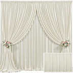 4 Panels Beige Backdrop Curtain for Wedding Parties Wrinkle Free Beige Photo Curtains Backdrop Drapes Fabric Decoration for Baby Shower Photoshoot 20ft(W) x 10ft(H) by Tao-GePartyDecorations
