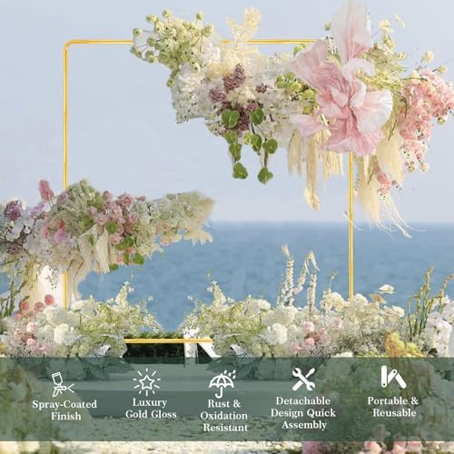WellSign 6.6FTx6.6FT Wedding Balloon Arch Backdrop Stand Adjustable - Image 2