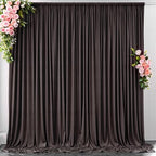 10 ft x 10 ft Wrinkle Free Brown Backdrop Curtain for Parties, Wedding Brown Photo Backdrop Drapes, Fabric 2 Panels 5x10ft for Baby Shower Photoshoot Engagement Birthday Photography Background by Outpain