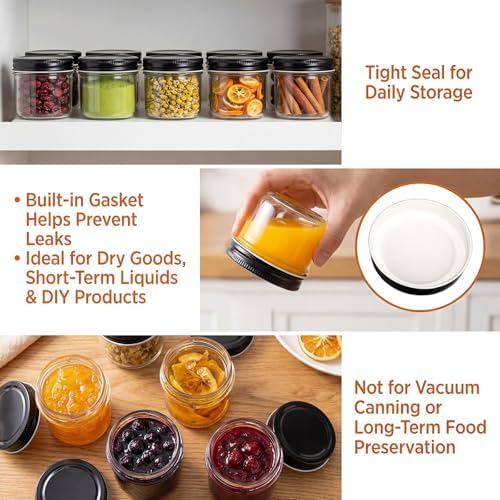 QAPPDA 4oz Mini Mason Jars, 40 Pack Small Glass Jars with Lids - Image 4