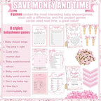 Sherr 424 Pcs Pink Bow Baby Shower Games Decorations, Set 8, 50 Pacifiers - Image 4