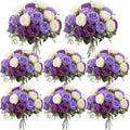 Geosar 8 Bundles Artificial Peonies Flowers,Mixed Purple, White by Geosar