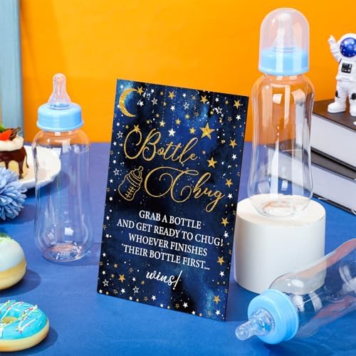 Trelaco 12 Pcs Star Cool Baby Shower Games Bottle Chug Wooden Sign Set - Image 5