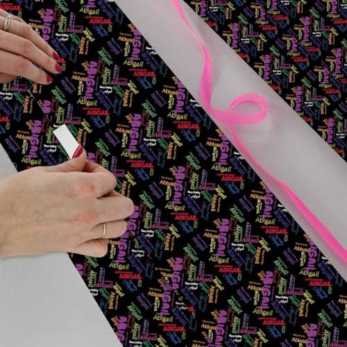 AOFUN Christmas Wrapping Paper - Thick Personalized Wrapping Paper with Custom Name Gift, 3 Rolls, 58" x 23" Each - Image 4