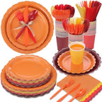 Ziliny 350 Pcs Fall Thanksgiving Plates and Napkins Autumn Party Supplies by Ziliny