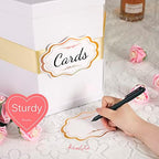 ROSEGLD White Card Box, Card Receiving Box with Ribbon 14x12x12 Inches - Image 3