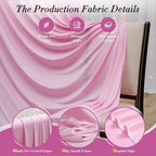 10 ft x 10 ft Pink Backdrop Curtains for Parties, Wrinkle Free Baby Pink Photography Backdrop Drapes for Wedding Grils Birthday Baby Shower Bridal Shower Party - Image 3