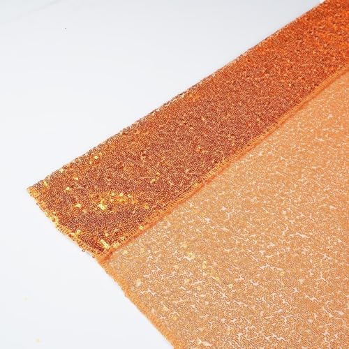 Eternal Beauty Orange Sequin Backdrop Curtains, 4 Panels 2x8FT - Image 5