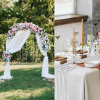 12 Pack White Table Runner 10ft Romantic Chiffon Table Runner for Wedding Baby Shower and Birthday Party Cake Table Decorations(120 x 12 in) - Image 5