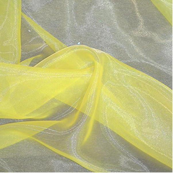65 Yard Organza Fabric 44" Wide for Wedding Event Décor - Yellow - Image 5