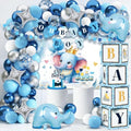 149 pcs Baby Shower Decorations for Boy, 4 Pcs Balloon Boxes,Elephant Foil Balloons, Blue Elephant Theme Baby Shower Decorations Gender Reveal Party Supplies by PartySpot%EF%BC%81