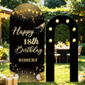 6FT Birthday Custom Foam Arch Backdrop Board with Age Name, 6.6FT Custom Foam Board Backdrop for Parties Ceremony, Outdoor Use Party Decor for Adults Mom Friend by YZPPDHFCCustomGift