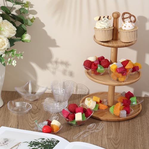Tessco for you 800 Pcs Mini Appetizer Plates Stylish Style Clear - Image 4