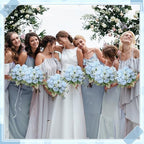 8 Bundles Artificial Peony Centerpiece Flowers,Blue - Image 6