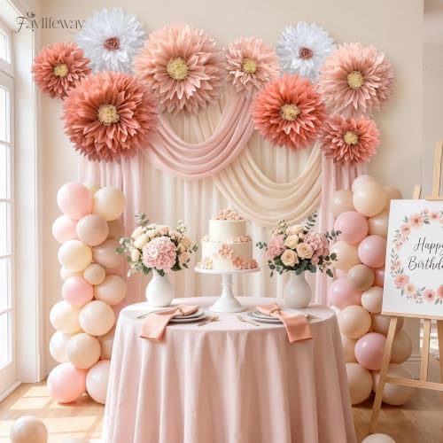Giant Paper Flowers Decorations for wall Party(Dusty Pink) - Image 5