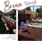 Showgeous 60x102 Inch Brown Rectangle Tablecloth 10 Pack Fit 6FT Table - Image 3
