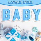 Mifoci 4 Pcs 13.7" Baby Charcuterie Board Letters Food Trays, Light Blue - Image 2