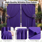 32ftx10ft Wrinkle Free Purple Backdrop Curtain - 10 Feet Photography Backdrop Drapes, Silky Polyester Back Drop Cloth for Wedding Baby Shower Balloon Arch Background - Image 6
