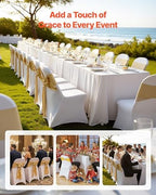VEVOR Chair Covers, Polyester Spandex Chair Cover, Stretch Slipcovers for Wedding Party Dining Banquet Flat-Front Chair Covers (White-c, 32PCS) - Image 2