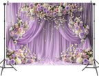 8 x 6 ft Purple Flower Backdrop Lavender Purple Lilac Floral Girl Birthday Portrait Background Photography Wedding Bridal Shower Baby Shower Anniversary Ceremony Decoration Photo Studio Props - Image 5