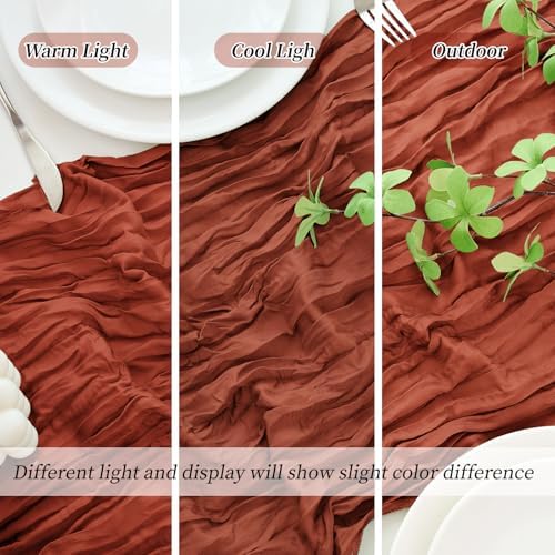 18 Pack Terracotta Cheesecloth Table Runner 21.5x120 Inch, Semi Sheer Boho Gauze Cheese Cloth Fabric Table Runners 10 FT Long for Wedding Party Baby Shower Birthday Home Decor - Image 5
