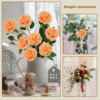 Artificial Flowers Realistic Roses, Orange Real Looking Fake Roses with Stem for DIY Wedding Bouquets Centerpieces Bridal Shower Party Home Romantic Decorations (Orange, 100pcs) - Image 4