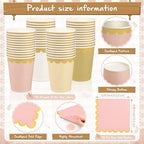 Mimorou 342 Pcs Rose Gold Party Supplies Plates Napkins Cups - Image 3