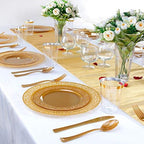 I00000 102 PCS Brown Gold Plastic Plates, Lace Design Disposable Plates, BPA Free Plates Includes: 51 Dinner Plates 10.25 Inch and 51 Salad/Dessert Plates 7.5Inch for Wedding and Party - Image 4