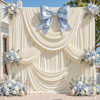 30x12ft Beige Backdrop Curtains, Cream Beige Drapes for Backdrop Draping Fabric for Wedding Party Bridal Baby Shower Prom Birthday Graduation 5x12FT, 6 Panels - Image 7