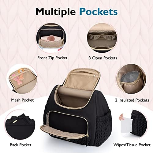 mommore Diaper Bag Backpack, Stylish Mini Baby Bag with Changing Pad - Image 5