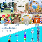 Decojoy Balloon Arch Stand, 7.5ft Large Round Backdrop Frame, Adjustable Half Circle Arch, 2 set Reusable Metal Ballon Column Kit with Base 3IN1 for Birthday, Wedding, Graduation, Shower Party - Image 3