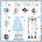 36 Sets Cowboy Baby Shower Gifts for Guest Western Baby Shower Party Favors A Little Cowboy is On the Way Ballpoint Pens Keychains Favors and Greeting Cards Bulk Gender Reveal Souvenirs Prize Game - Image 3