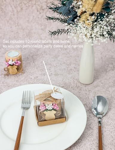 Ju's Favors Pack of 10 Wood Candle Holders,Baby Shower Favors for Girls,Baby Shower Party Favors for Guests,Baby Girl Gender Reveal Gift, Christening Party Return Favors.(Light-Pink) - Image 5