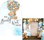 Teddy Bear Arch Backdrop 2.5x6ft We Can Bearly Wait to Meet You Arched Wall Covers Stretchy Background for Party Decorations Blue Baby Shower Decor Props NO-77 by Aerdce