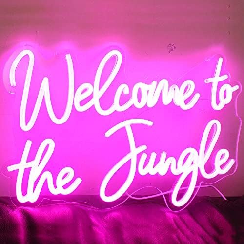 Welcome to the Jungle LED Neon Signs Pink Neon Lights for Wall Decor USB Light Up Sign For Garden Home Porch store Christmas Living Room Bar Decoration(16.5 * 11Inch) - Image 2