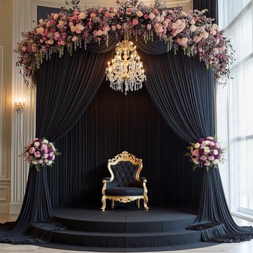 40ft×15ft Black Backdrop Curtain for Wedding Parties - Image 4