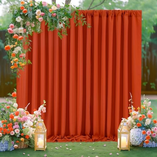 Rust Backdrop Curtains 10ftx8ft Thanksgiving Polyester Photo Drapes - Image 5