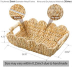 Coeusy 2 Pack Wicker Basket,Cute Scalloped Basket,Natural Water Hyacinth - Image 4