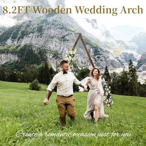 Rustic Farmhouse Triangle Wood Arch - 8.2FT Wedding & Garden Arbor Backdrop Stand for Parties, Outdoor Events, and Garden Decorations (Triangle) - Image 2