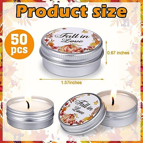 MTLEE 50 Pcs Wedding Candles Gift Favors for Guests 1 oz, Fall in Love - Image 4