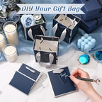 Yeaqee 100 Pcs Mini Paper Gift Bags with Handles Tag, Navy Blue,Silver - Image 4