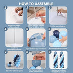Dusty Blue Balloons Column Kits Stand for Floor 2 Sets Balloon Tower - Image 5