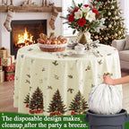 Ganeen 12 Pcs Vintage Colorful Xmas Tablecloth Round Plastic Snowflake - Image 5