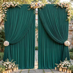 16ftx10ft Wrinkle Free Hunter Green Backdrop Curtain - 10 Feet Photography Backdrop Drapes, Silky Polyester Back Drop Cloth for Wedding Baby Shower Balloon Arch Background by Unknown