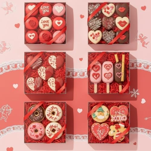 6x6x1.25 Inches 50PCS Treat Boxes with Clear Display Lid - Image 5