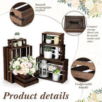 CroBlissful 6 Pcs Decorative Wood Crate Storage Display, Vintage Dark Brown - Image 6