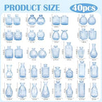 Glass Bud Vases in Bulk Small Mini Blue Vase for Flowers 17pc - Image 6