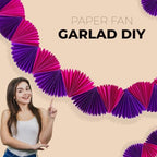 3D Paper Fan Garland Hanging Decor Birthday Baby Bridal Showers Bachelorette Party Supplies Pink Purple Decorations - Image 4