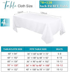 Kesfey 4 Packs White Table Cloths Rectangle 70 x120 inch Washable Polyester Fabric White Tablecloths for 6-8 Ft Tables Stain and Wrinkle Resistant Reusable Table Covers for Parties Wedding Banquet - Image 2