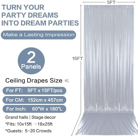 10x15FT Silver Sequin Backdrop Curtain Double Sided - Image 6